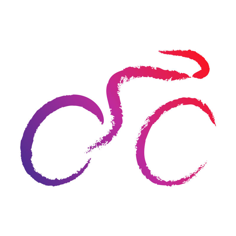 创意矢量抽象笔触元素的自行车图标设计