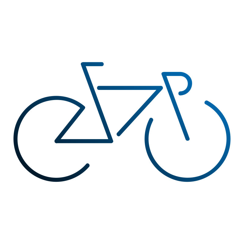 矢量几何简易线条的自行车插图设计
