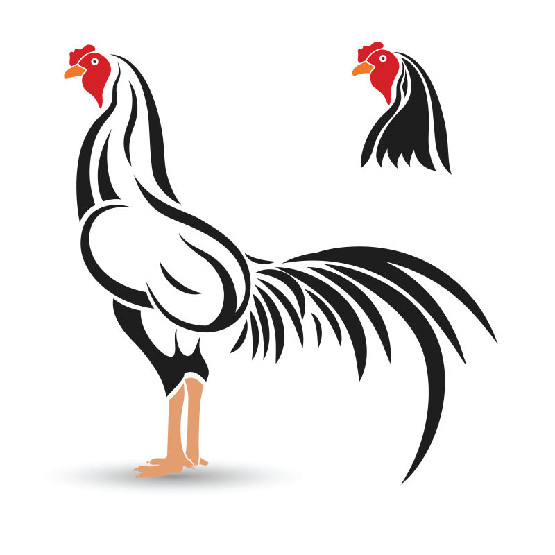 矢量的公鸡图案logo设计