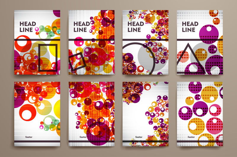 抽象彩色图案的宣传册矢量设计 