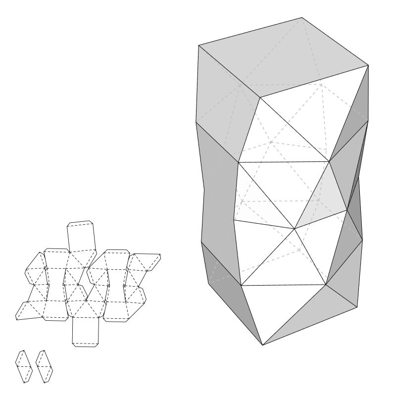 几何图案的包装箱制作图矢量设计