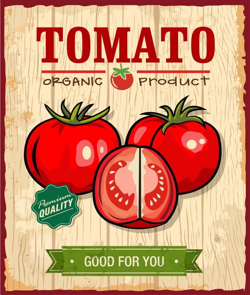 创意矢量番茄的创意海报标签