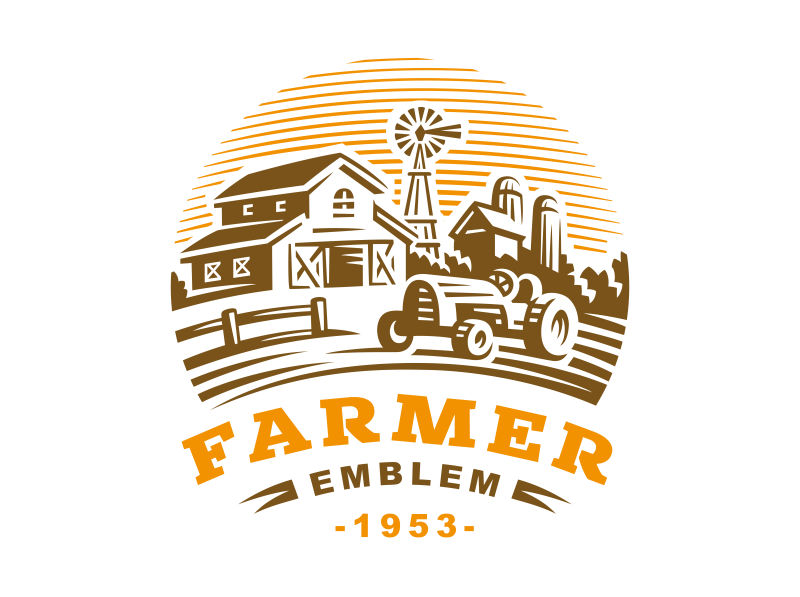 农业主题的矢量logo设计