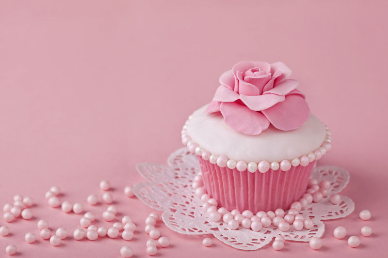 粉红色鲜花蛋糕
