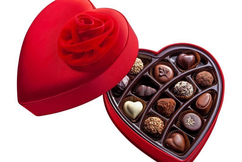情人节巧克力礼物的概念