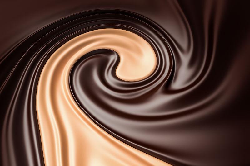 融化的美味巧克力旋涡