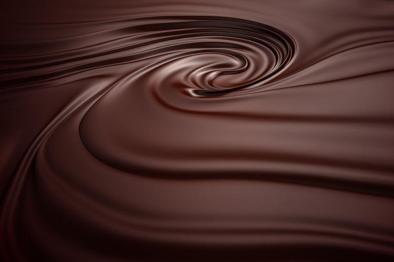 浓浓的黑巧克力旋涡