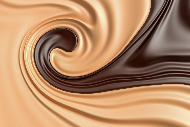 融化的巧克力漩涡