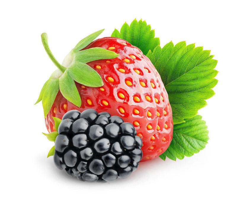 美味的黑莓和草莓
