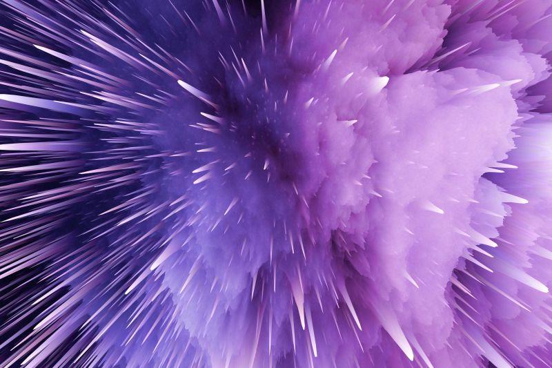 紫色火花的银河与大爆炸抽象的星体