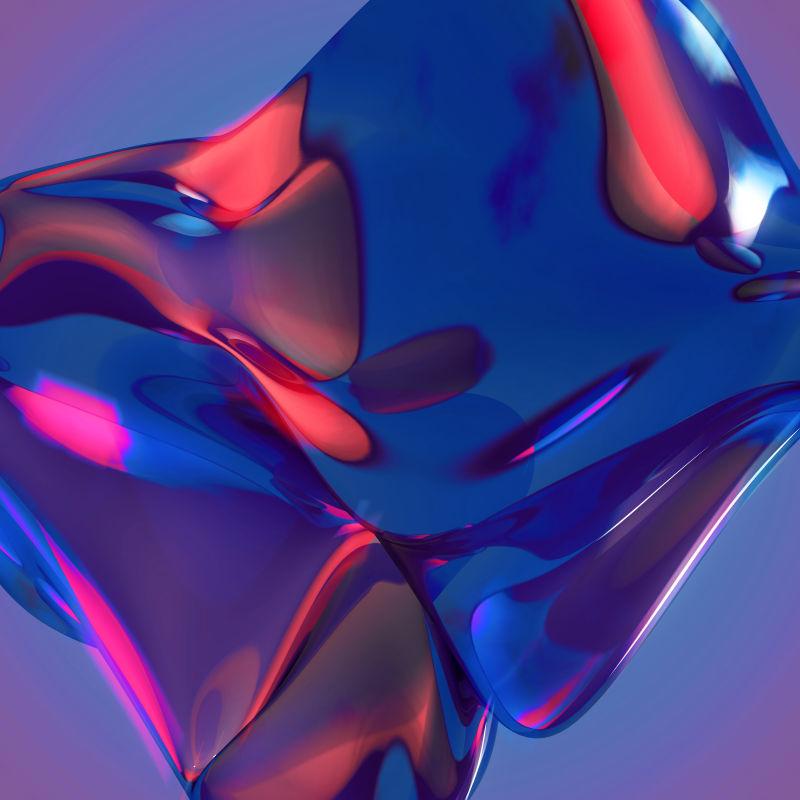 立体晶体的3D抽象折射背景
