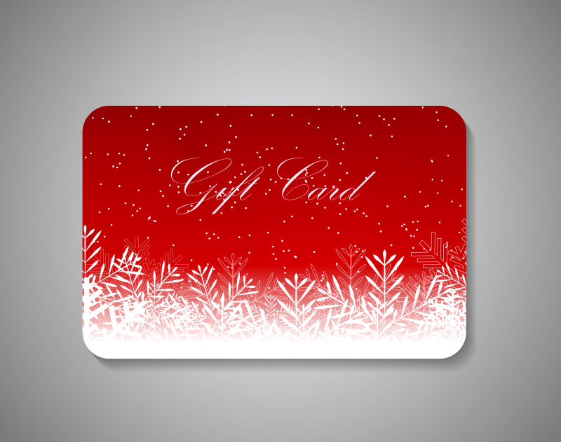 红色背景的矢量礼品卡设计