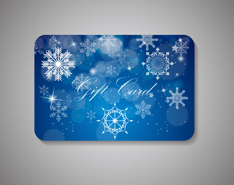 雪花图案的圣诞节礼品卡矢量设计