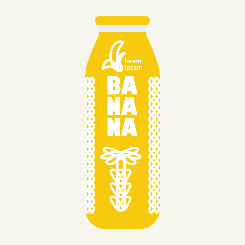 矢量的香蕉饮料瓶