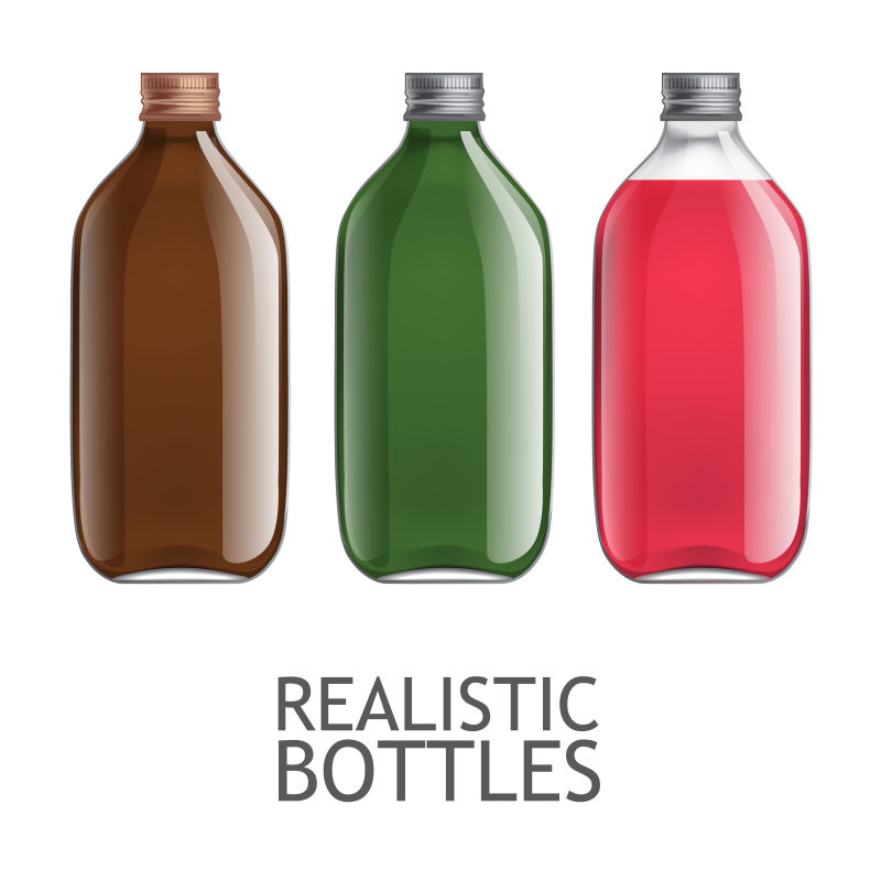 创意矢量透明瓶子设计