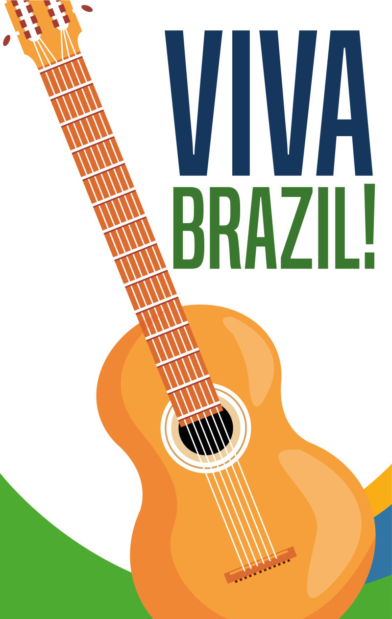 创意矢量吉他元素的巴西主题海报