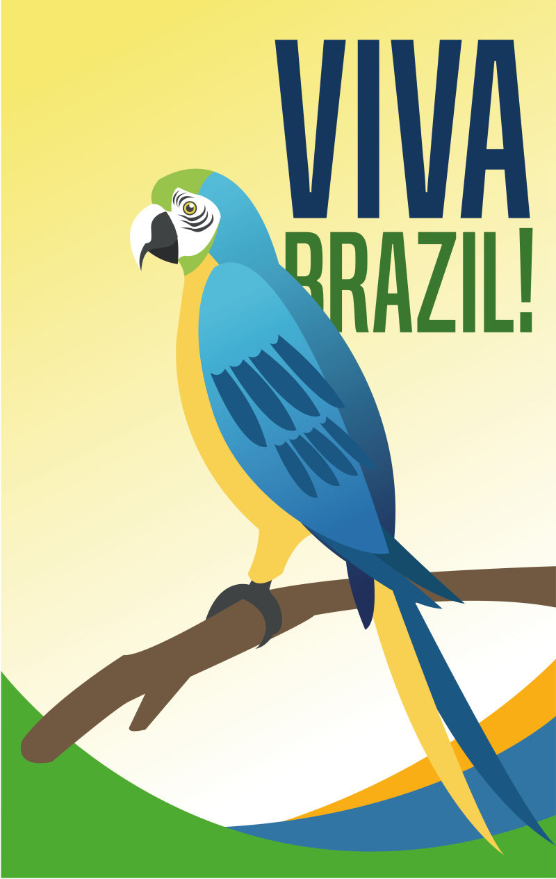 创意矢量巴西鹦鹉元素的设计海报插图