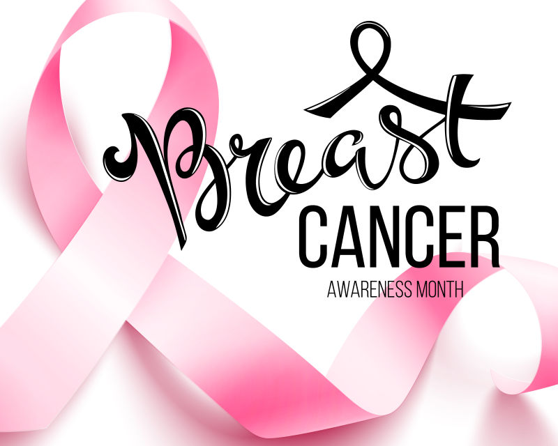 粉色乳腺癌概念的矢量海报设计