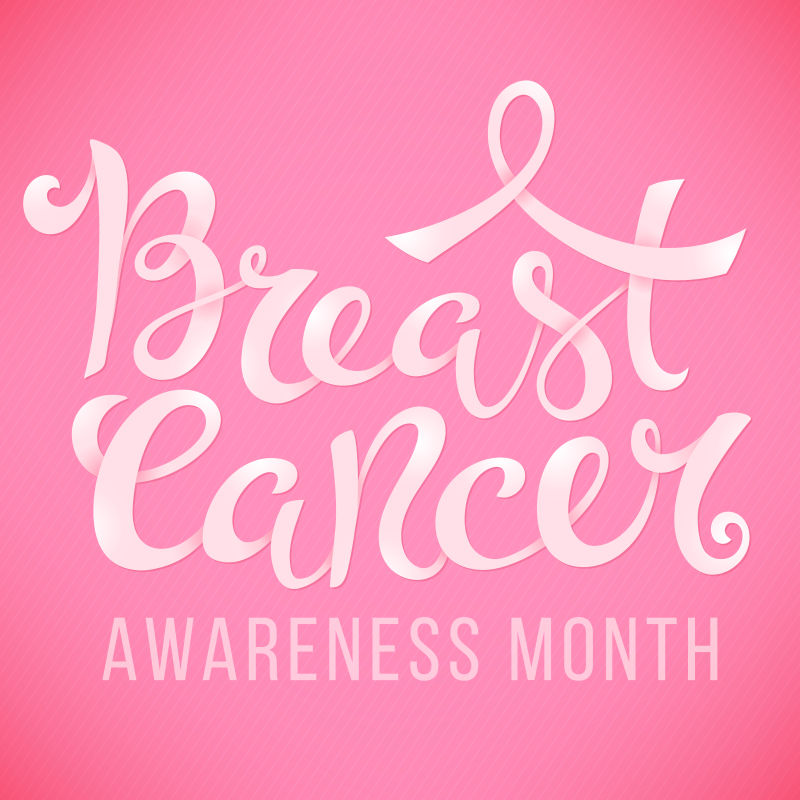 粉色主题的矢量预防乳腺癌概念海报