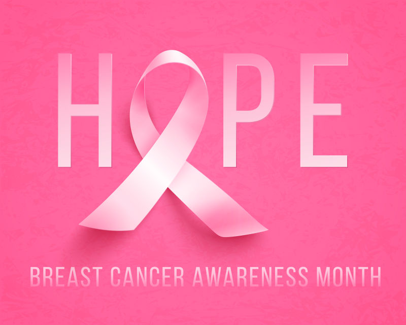 创意粉色乳腺癌概念的矢量海报