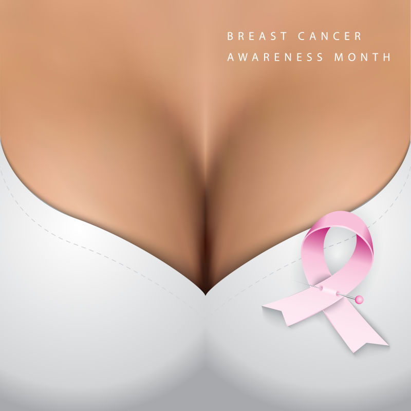 创意乳腺癌宣传月矢量海报