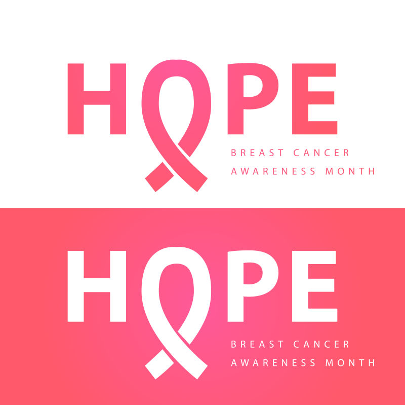 乳腺癌宣传月概念的矢量海报设计