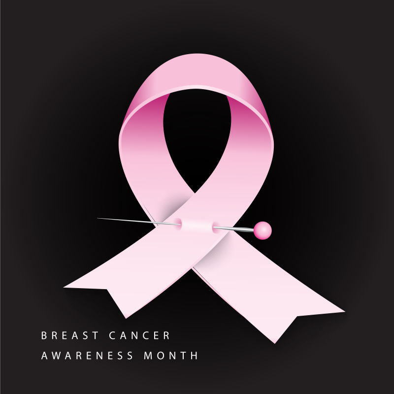 创意矢量粉色乳腺癌概念的粉色丝带海报