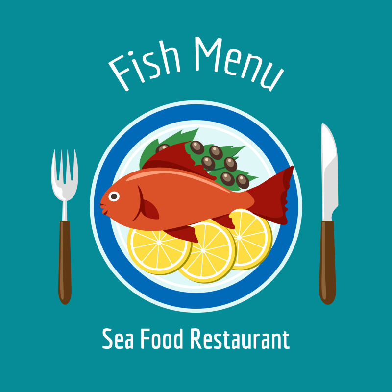 矢量的海鲜餐厅插图设计