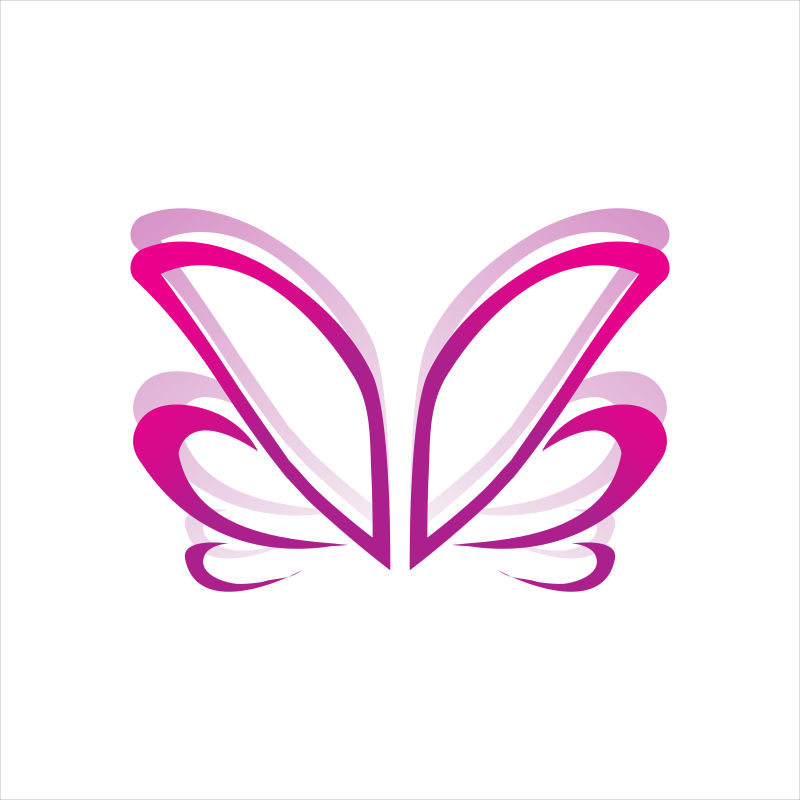 粉色蝴蝶logo矢量设计