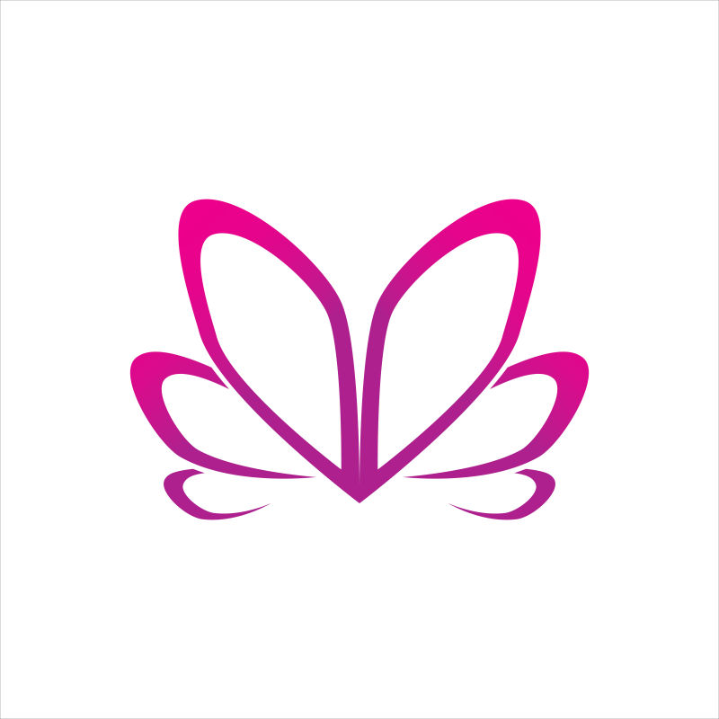 矢量的粉色蝴蝶logo
