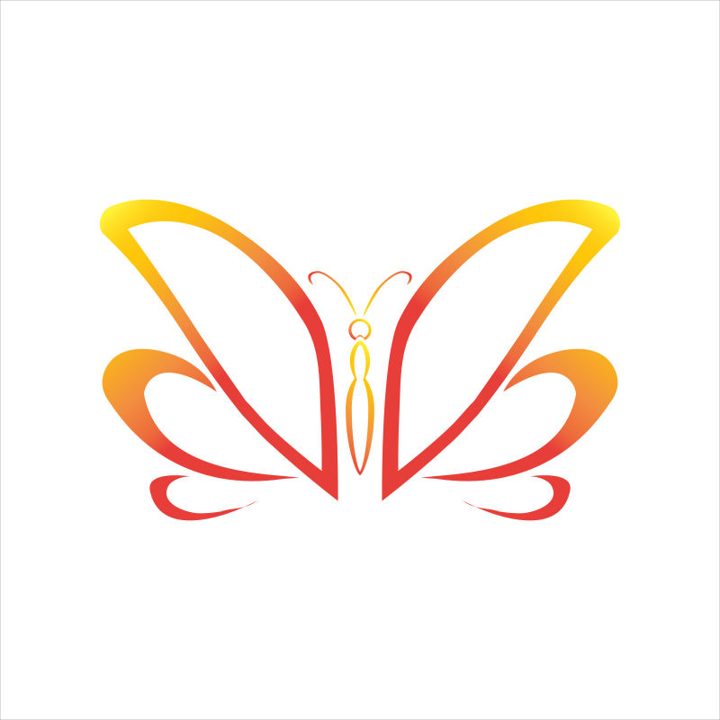 蝴蝶翅膀logo矢量设计