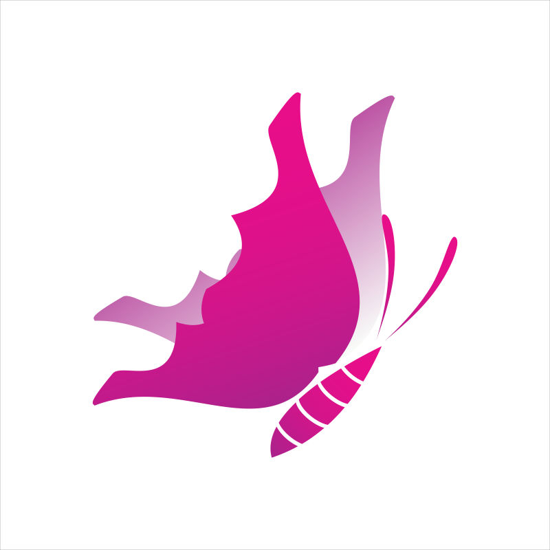 粉色的蝴蝶logo矢量设计