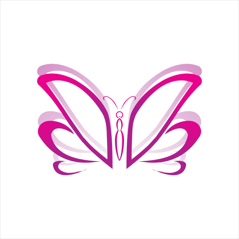 粉色的矢量蝴蝶logo设计
