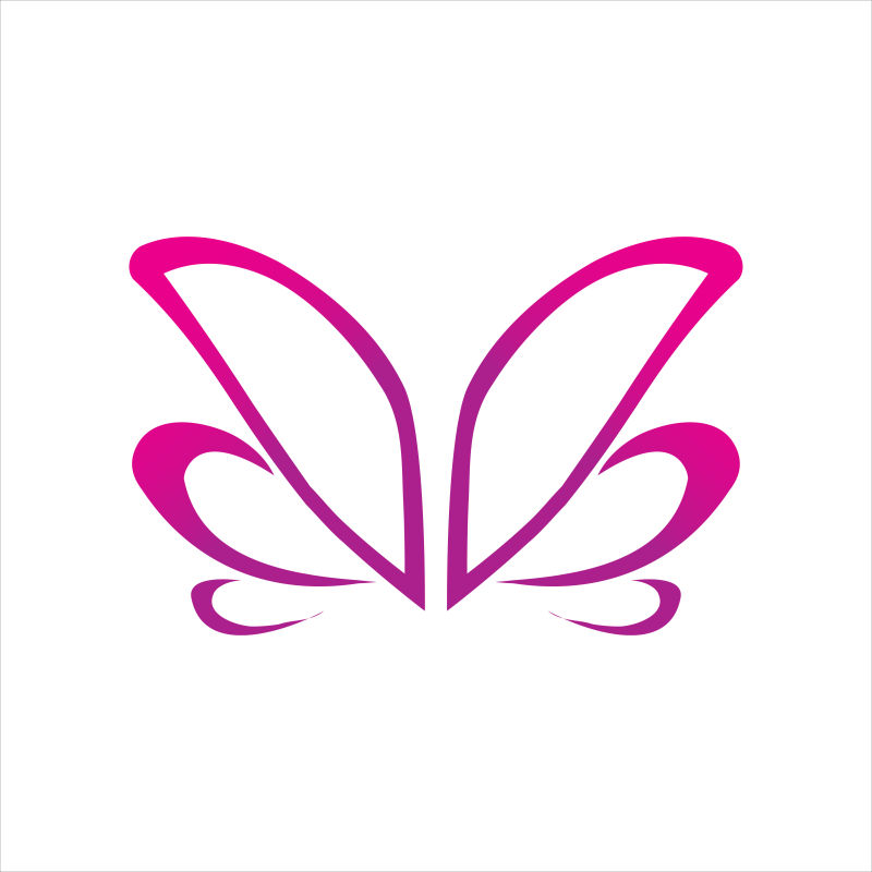 粉色蝴蝶图案logo矢量设计