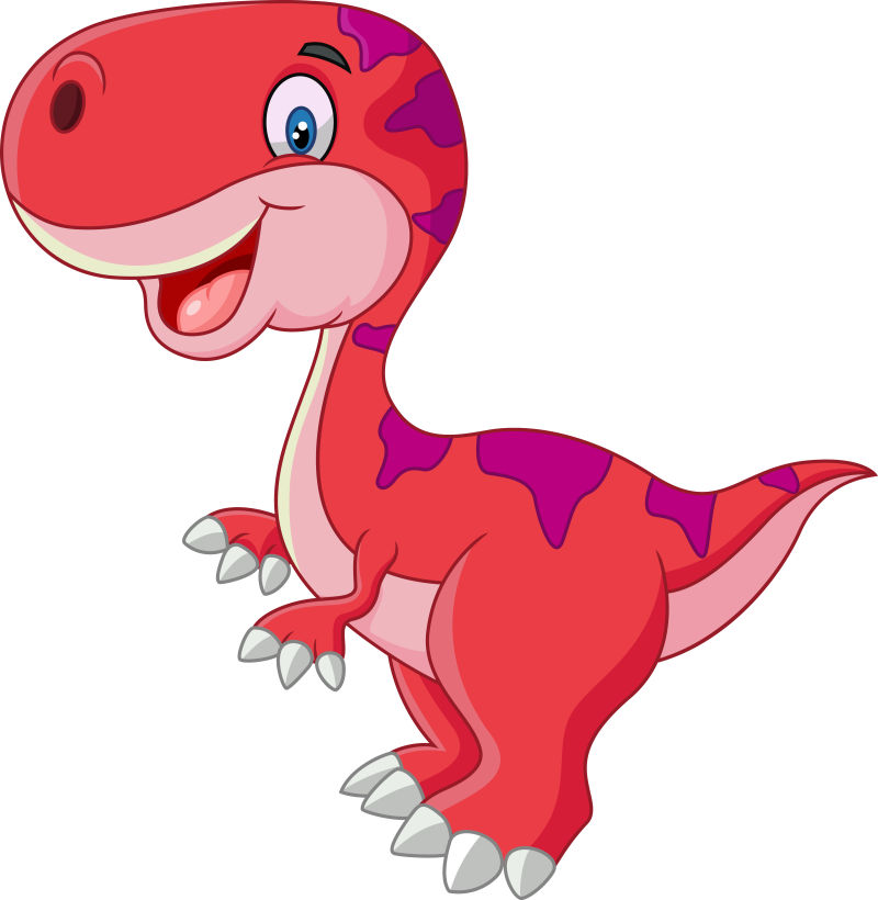 矢量快乐的粉色恐龙插图
