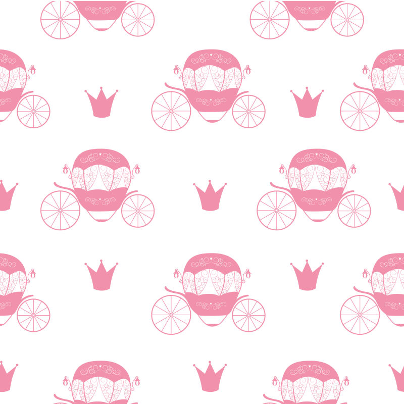 矢量的粉色马车插图设计
