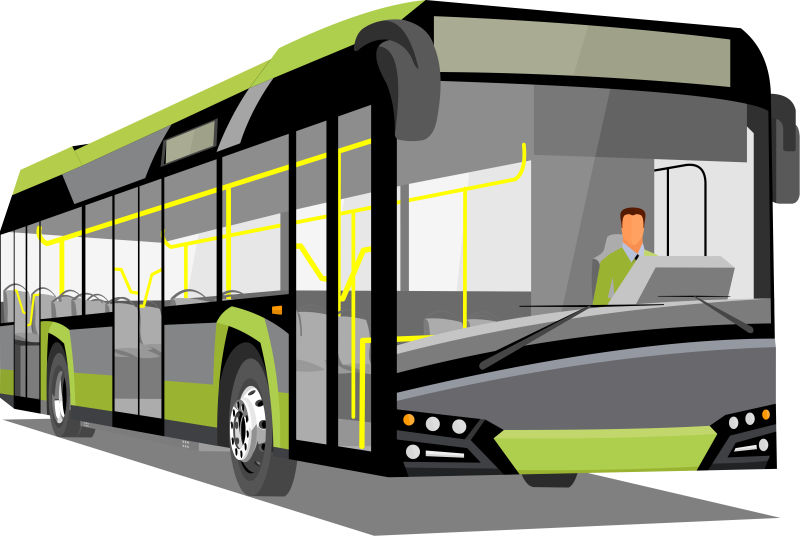 创意矢量灰色绿色公共汽车设计