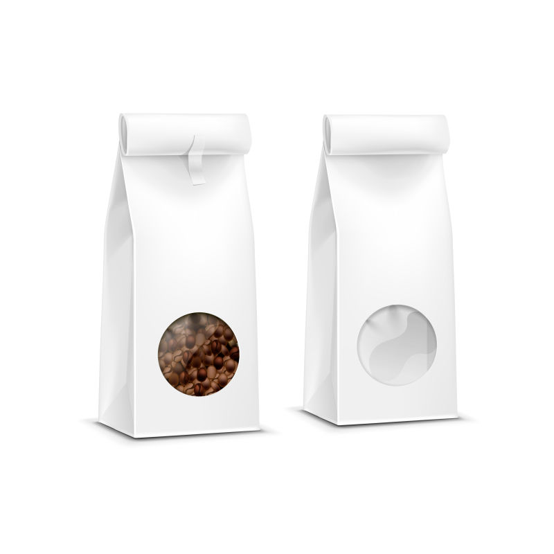 矢量创意空白咖啡包装袋设计