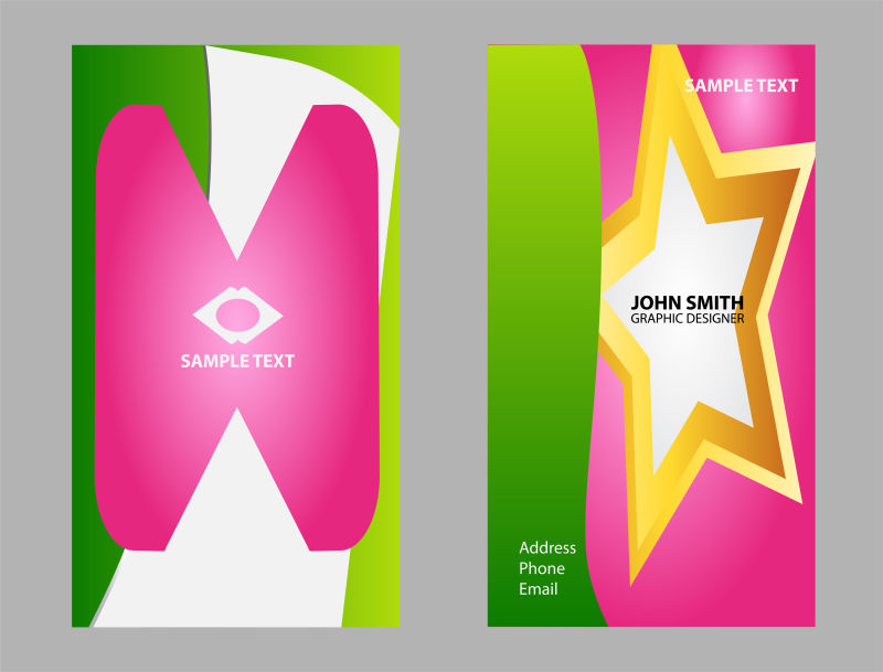 抽象粉色绿色宣传册设计