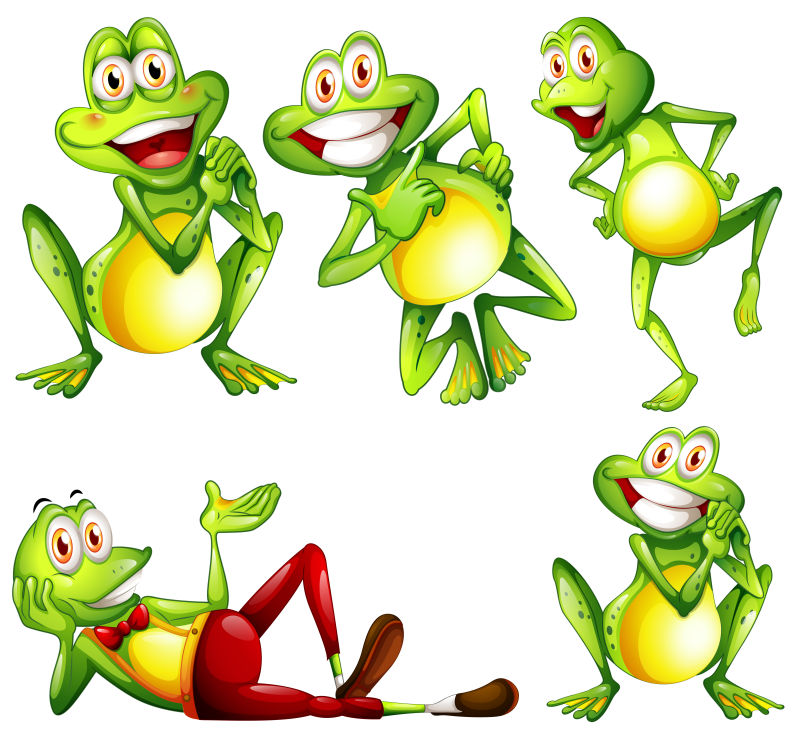 矢量卡通滑稽的青蛙插图