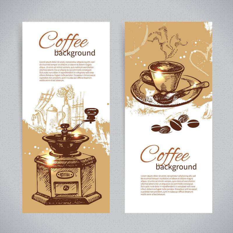 创意矢量咖啡设计插图