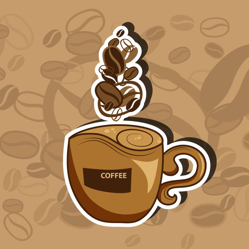 创意手绘咖啡设计元素矢量插图