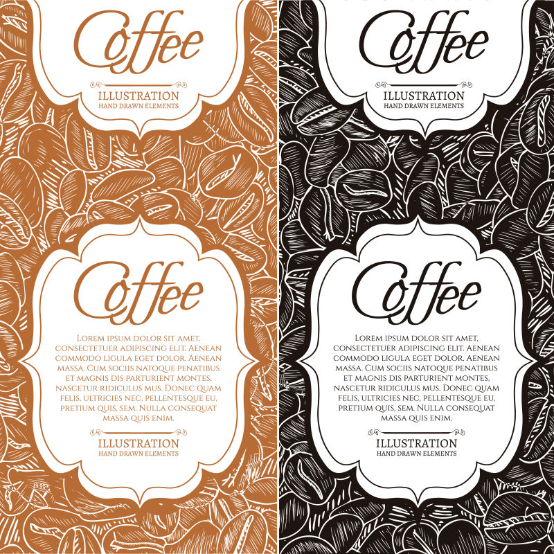 矢量咖啡创意插图设计元素 