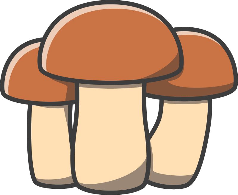 卡通的蘑菇涂鸦矢量插图