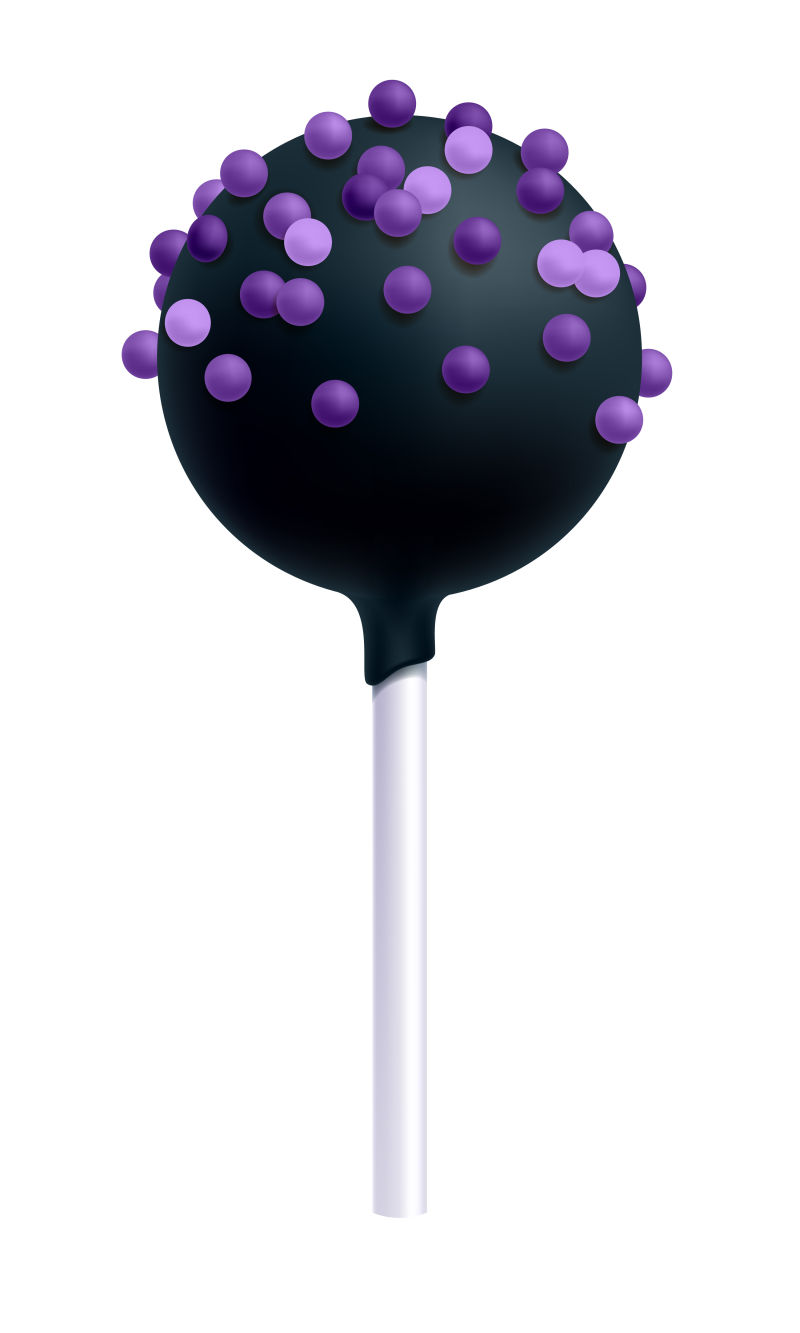 矢量创意黑色紫色的棒棒糖设计