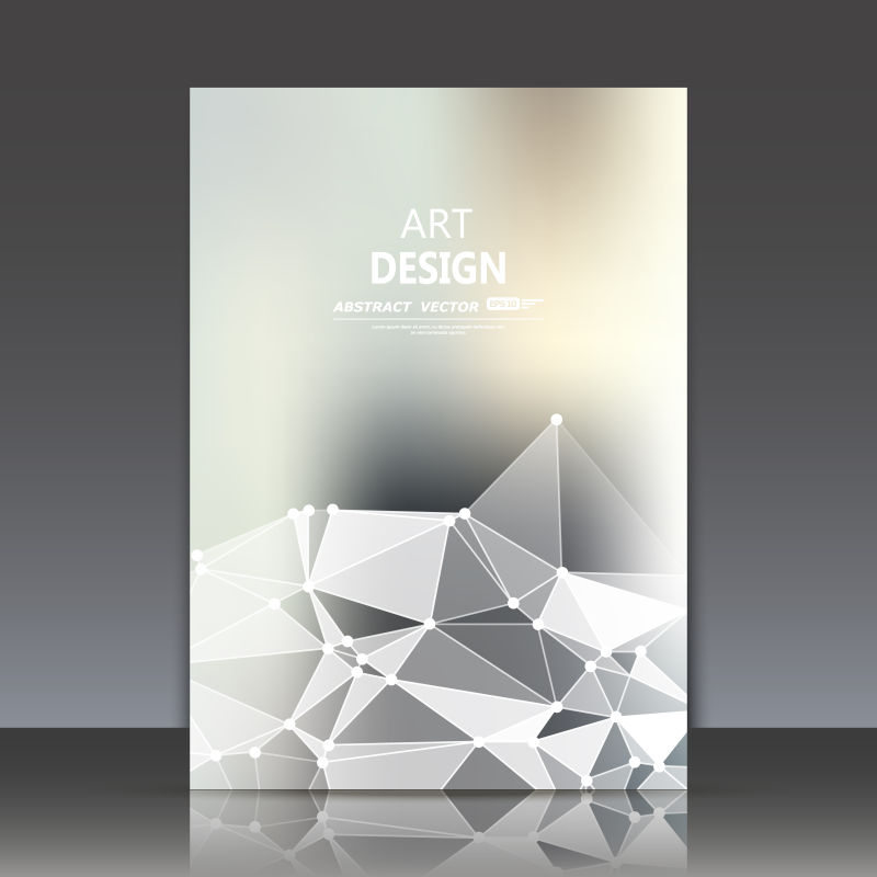 抽象艺术多边形结构的矢量封面设计