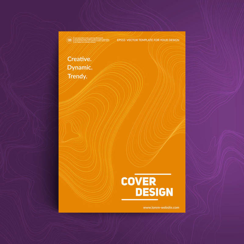 创意矢量彩色抽象线性书籍封面设计