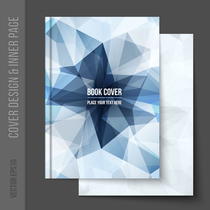 抽象矢量蓝色几何风格的商业报告封面设计