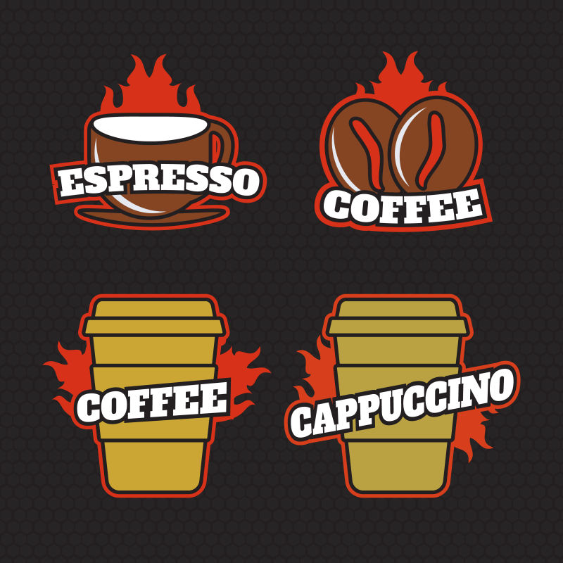 抽象咖啡创意矢量标志设计