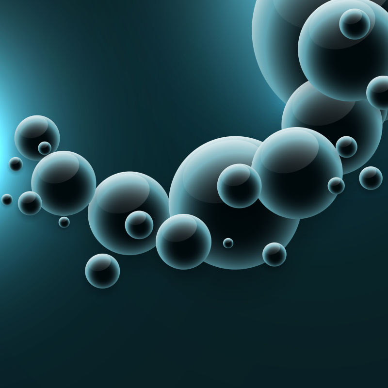蓝色流动分子的矢量背景